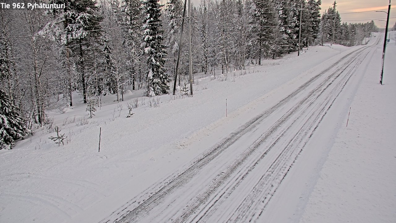 Weather Camera Image Road 962 Pelkosenniemi Pyhätunturi, Pelkosenniemi, Lappi