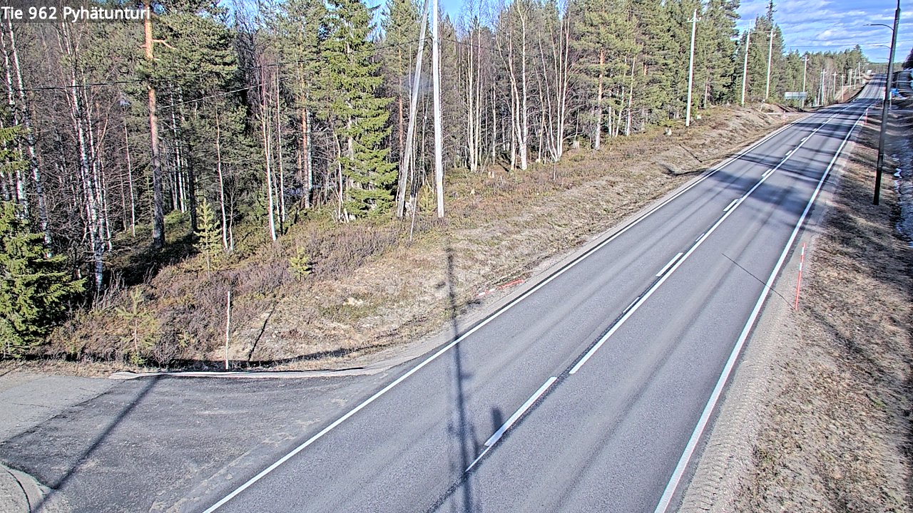 Weather Camera Image Väg 962 Pelkosenniemi Pyhätunturi, Pelkosenniemi, Lappi