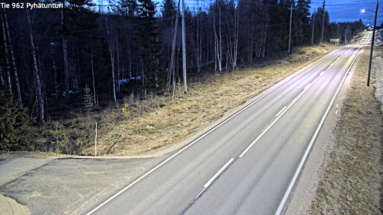 Weather Camera Image Väg 962 Pelkosenniemi Pyhätunturi, Pelkosenniemi, Lappi