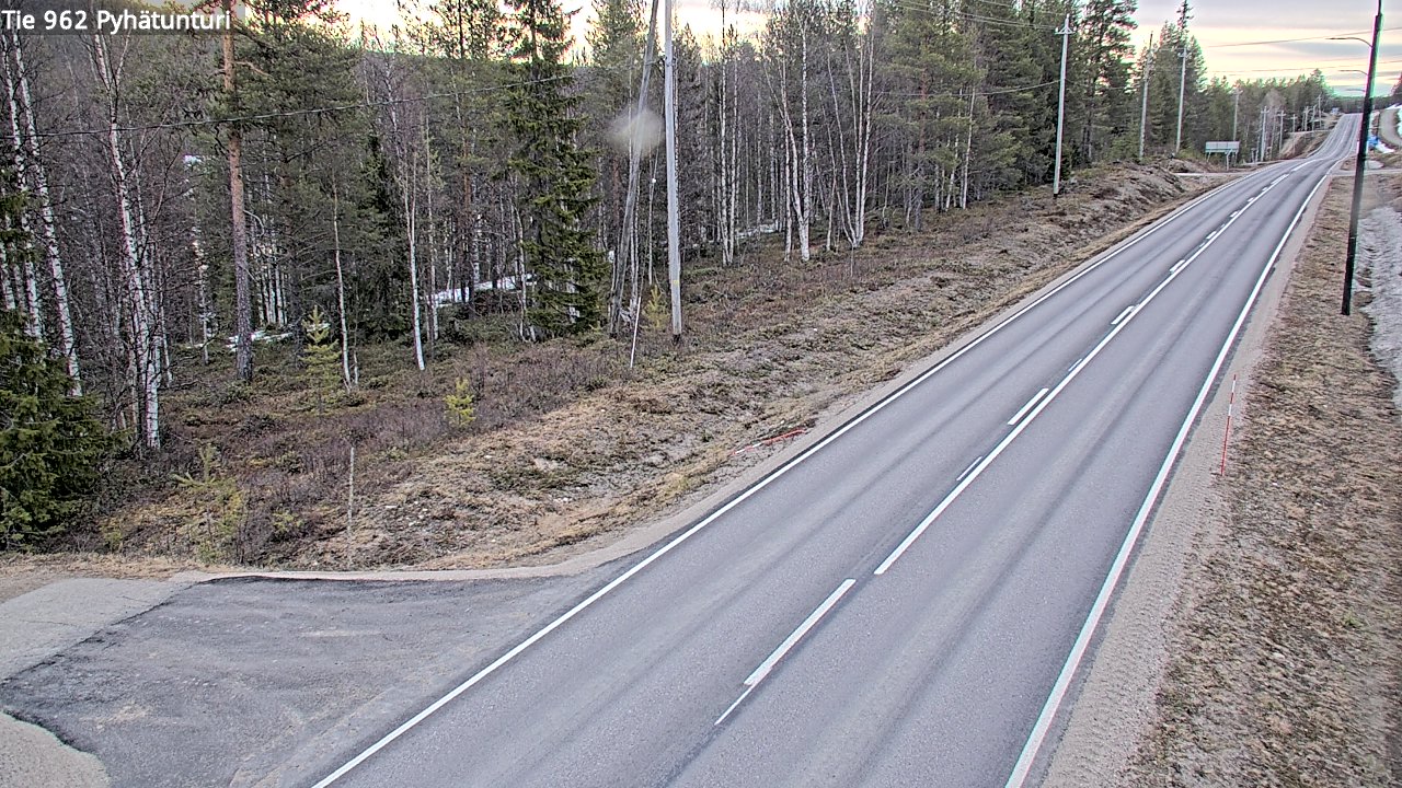 Weather Camera Image Väg 962 Pelkosenniemi Pyhätunturi, Pelkosenniemi, Lappi