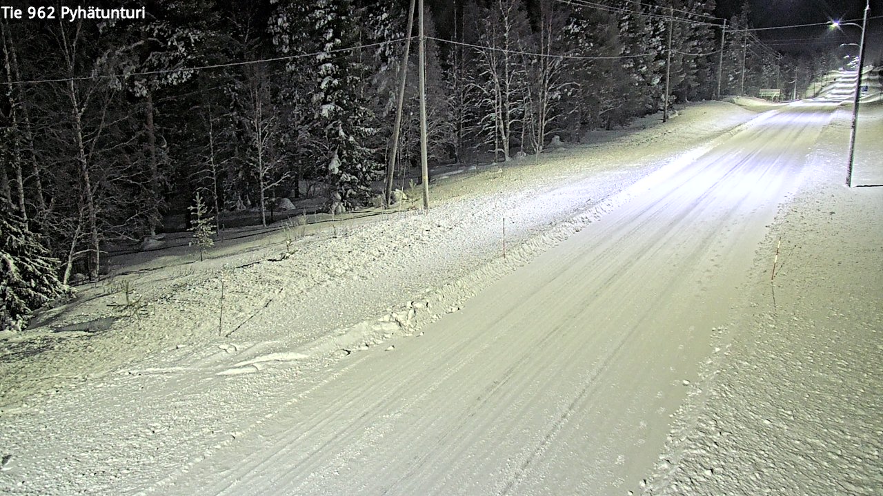 Weather Camera Image Road 962 Pelkosenniemi Pyhätunturi, Pelkosenniemi, Lappi