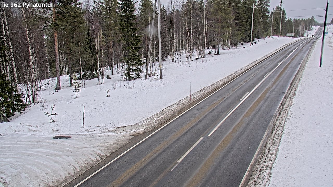 Weather Camera Image Väg 962 Pelkosenniemi Pyhätunturi, Pelkosenniemi, Lappi