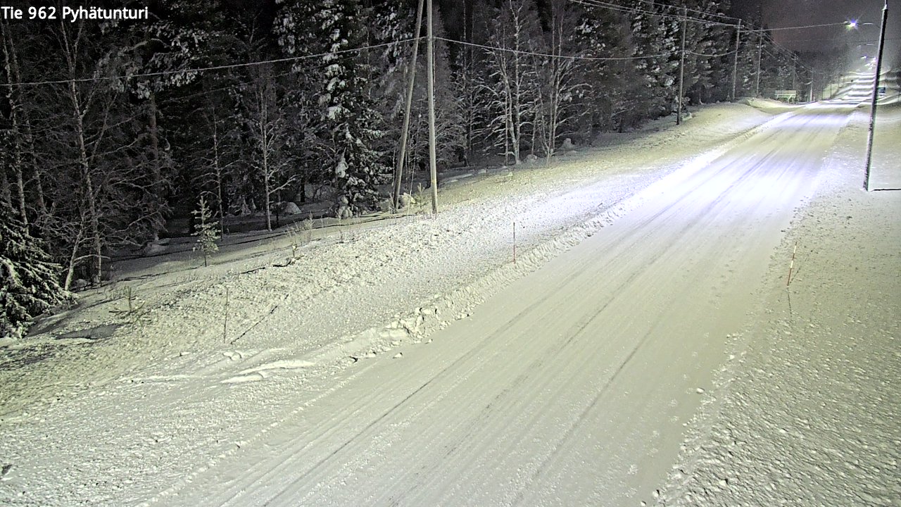 Weather Camera Image Road 962 Pelkosenniemi Pyhätunturi, Pelkosenniemi, Lappi