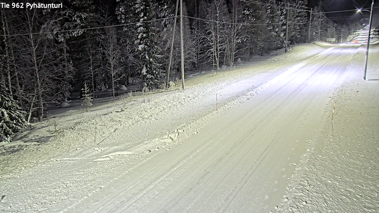 Weather Camera Image Road 962 Pelkosenniemi Pyhätunturi, Pelkosenniemi, Lappi