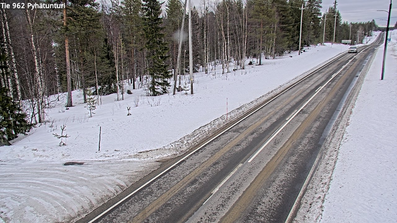 Weather Camera Image Väg 962 Pelkosenniemi Pyhätunturi, Pelkosenniemi, Lappi