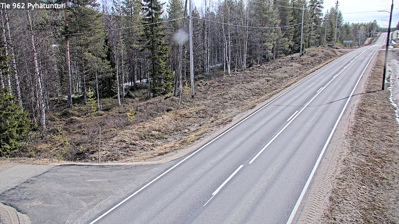 Weather Camera Image Väg 962 Pelkosenniemi Pyhätunturi, Pelkosenniemi, Lappi