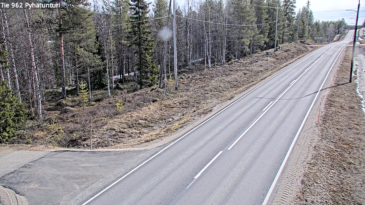 Weather Camera Image Väg 962 Pelkosenniemi Pyhätunturi, Pelkosenniemi, Lappi