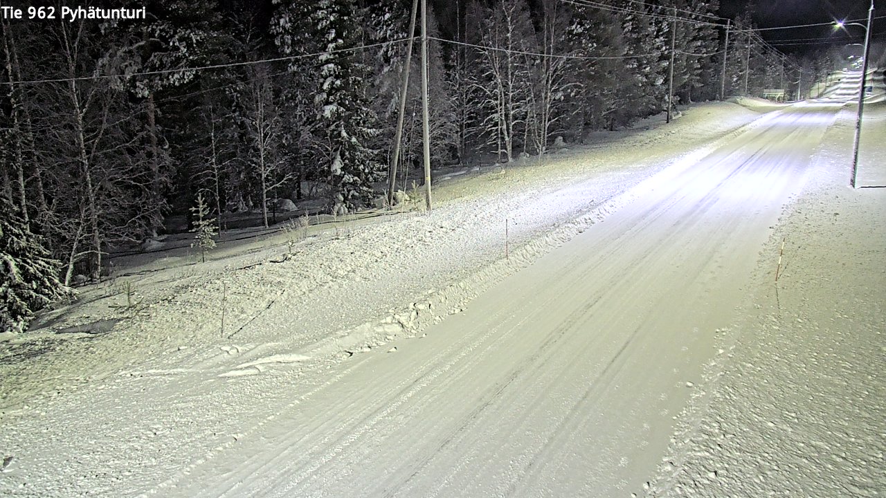 Weather Camera Image Road 962 Pelkosenniemi Pyhätunturi, Pelkosenniemi, Lappi