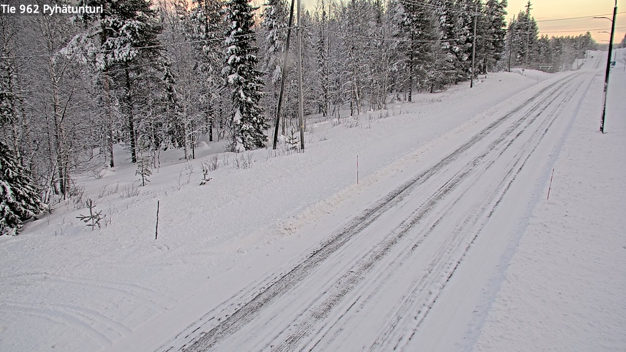 Weather Camera Image Road 962 Pelkosenniemi Pyhätunturi, Pelkosenniemi, Lappi