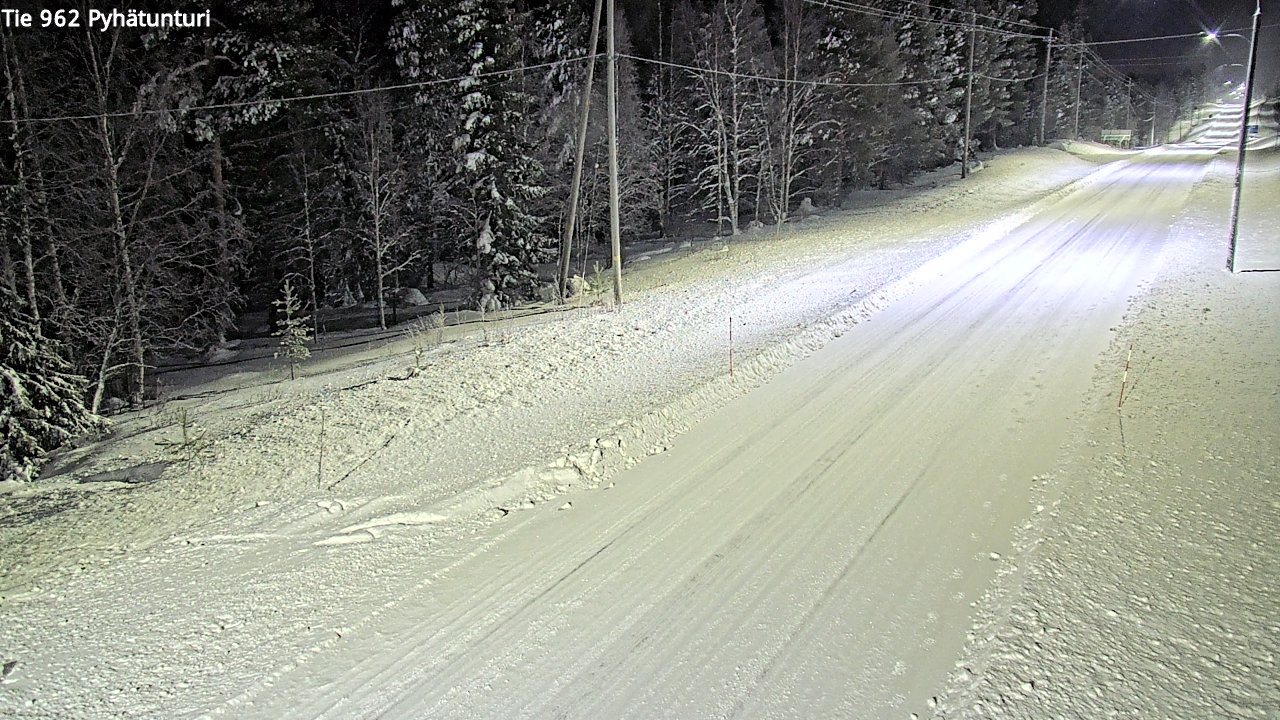 Weather Camera Image Road 962 Pelkosenniemi Pyhätunturi, Pelkosenniemi, Lappi