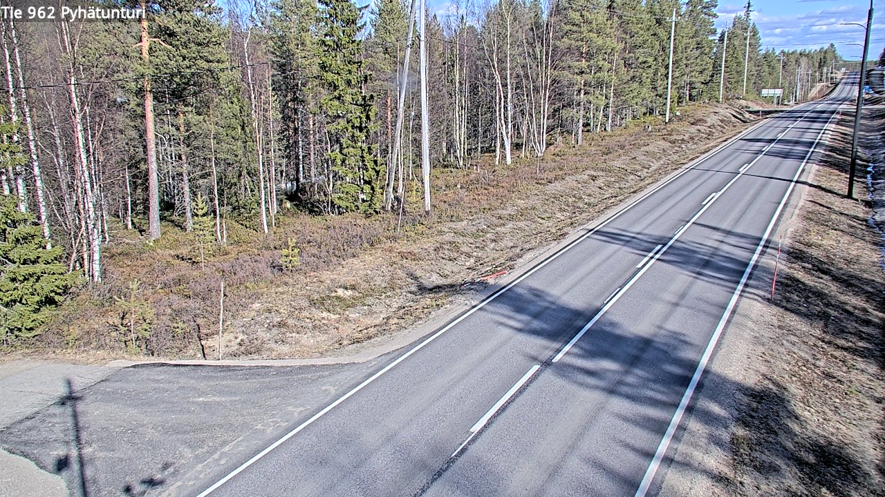 Weather Camera Image Väg 962 Pelkosenniemi Pyhätunturi, Pelkosenniemi, Lappi