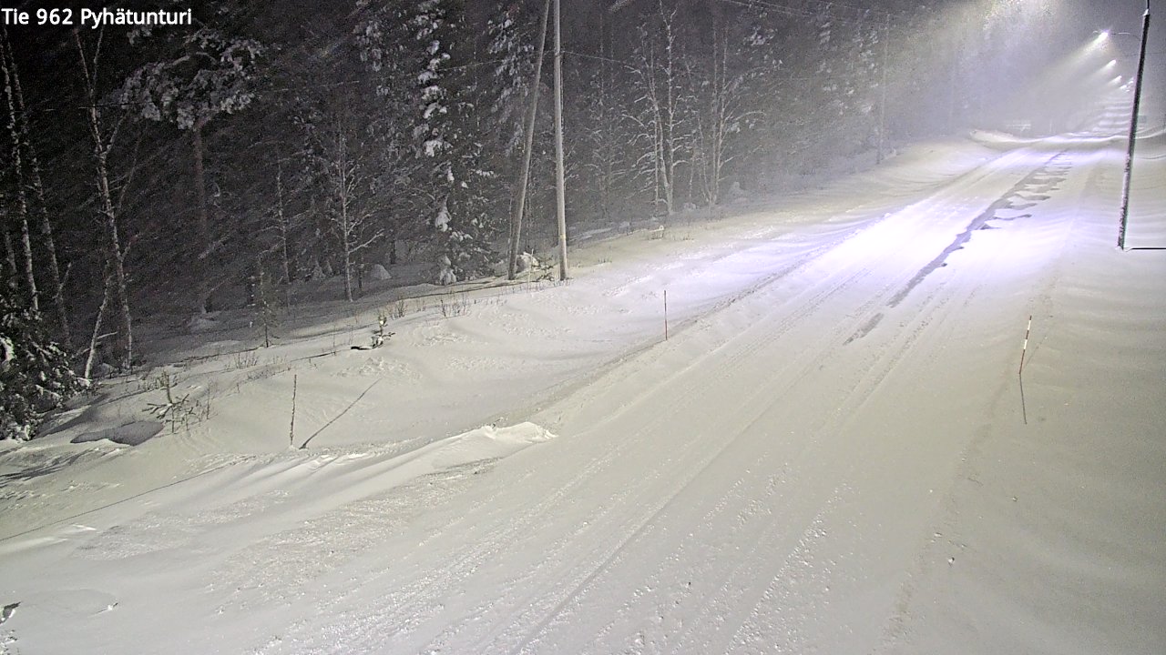 Weather Camera Image Road 962 Pelkosenniemi Pyhätunturi, Pelkosenniemi, Lappi