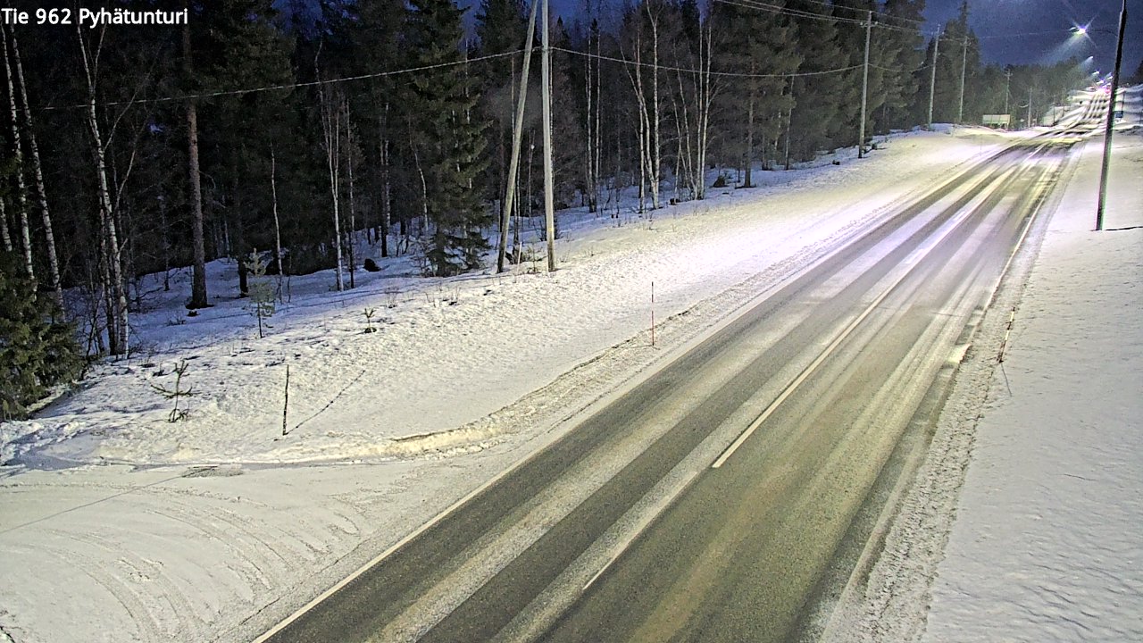 Weather Camera Image Road 962 Pelkosenniemi Pyhätunturi, Pelkosenniemi, Lappi