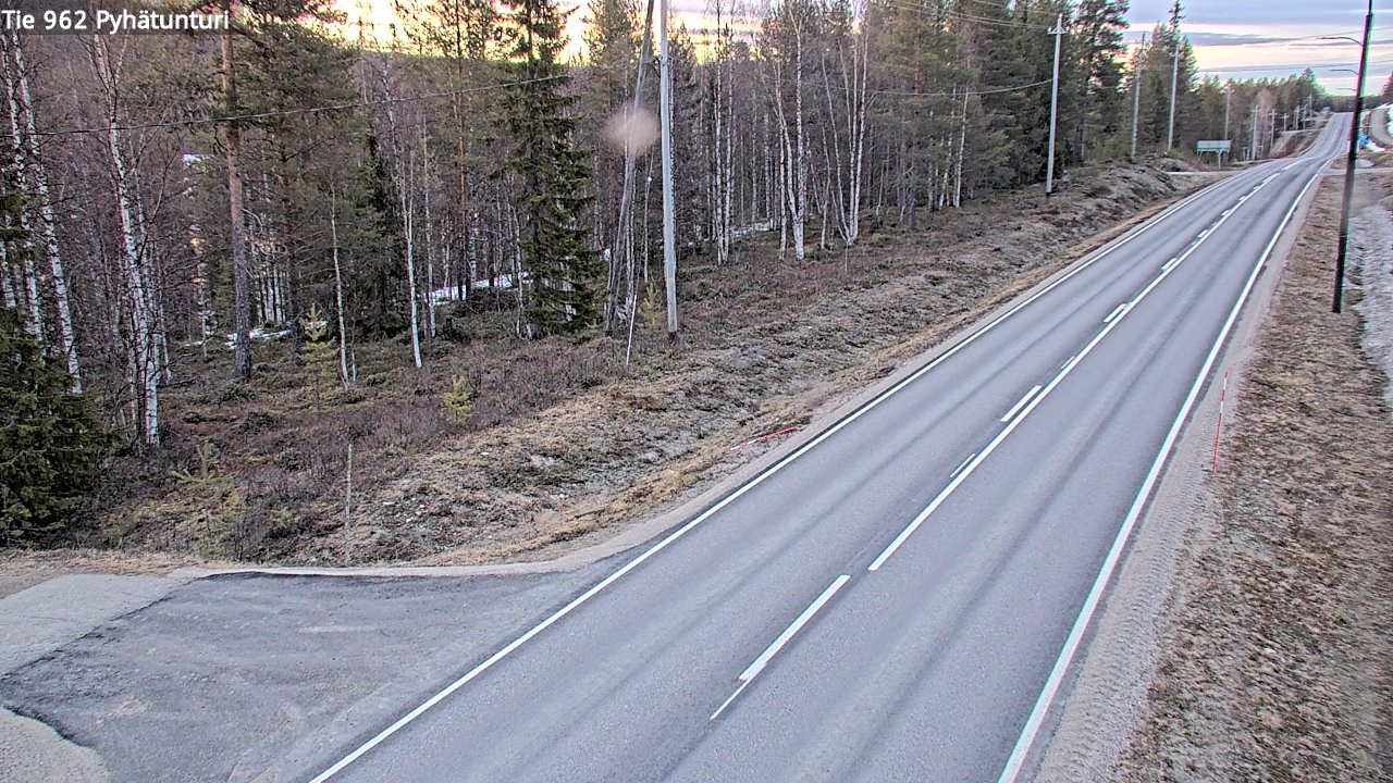 Weather Camera Image Väg 962 Pelkosenniemi Pyhätunturi, Pelkosenniemi, Lappi