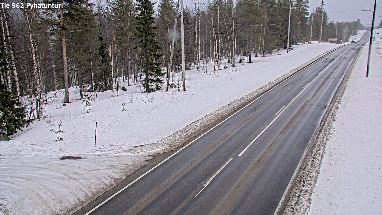 Weather Camera Image Road 962 Pelkosenniemi Pyhätunturi, Pelkosenniemi, Lappi