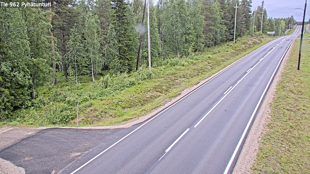 Weather Camera Image Väg 962 Pelkosenniemi Pyhätunturi, Pelkosenniemi, Lappi