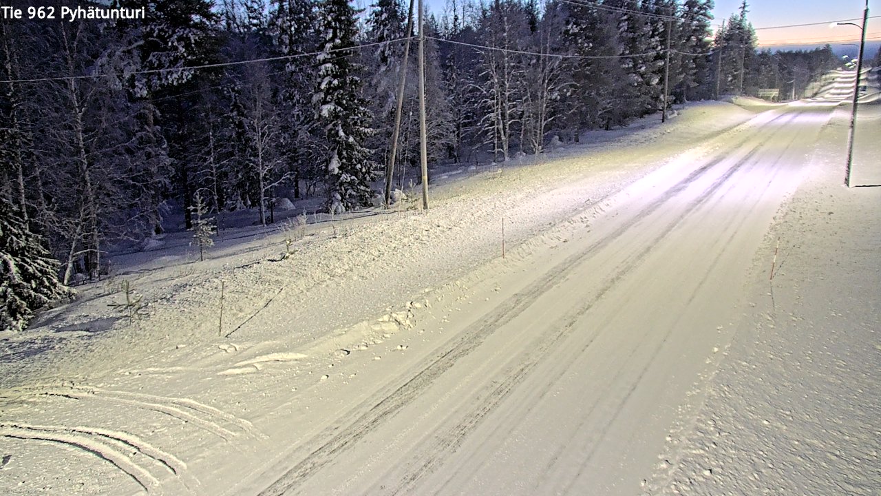 Weather Camera Image Road 962 Pelkosenniemi Pyhätunturi, Pelkosenniemi, Lappi