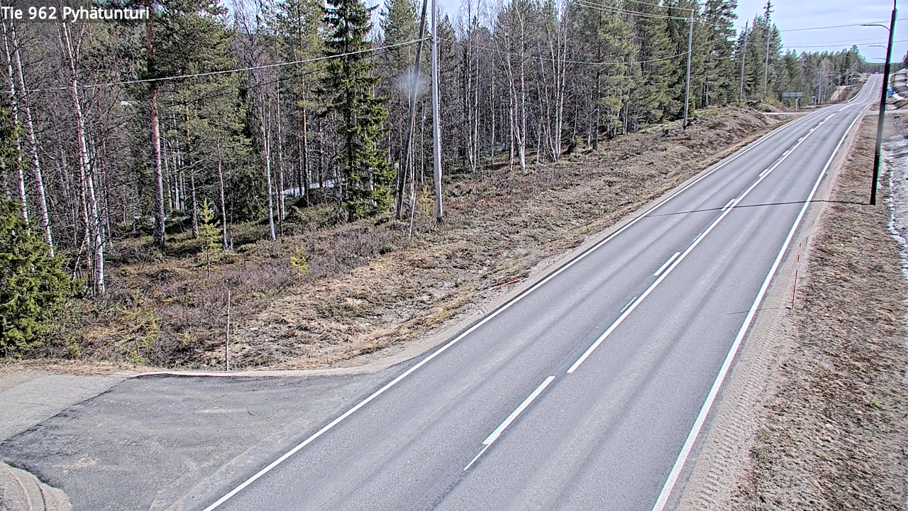 Weather Camera Image Väg 962 Pelkosenniemi Pyhätunturi, Pelkosenniemi, Lappi