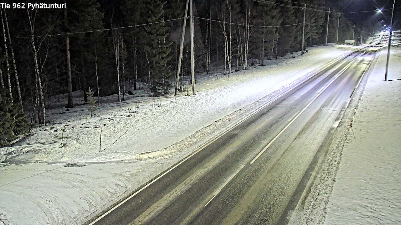 Weather Camera Image Road 962 Pelkosenniemi Pyhätunturi, Pelkosenniemi, Lappi