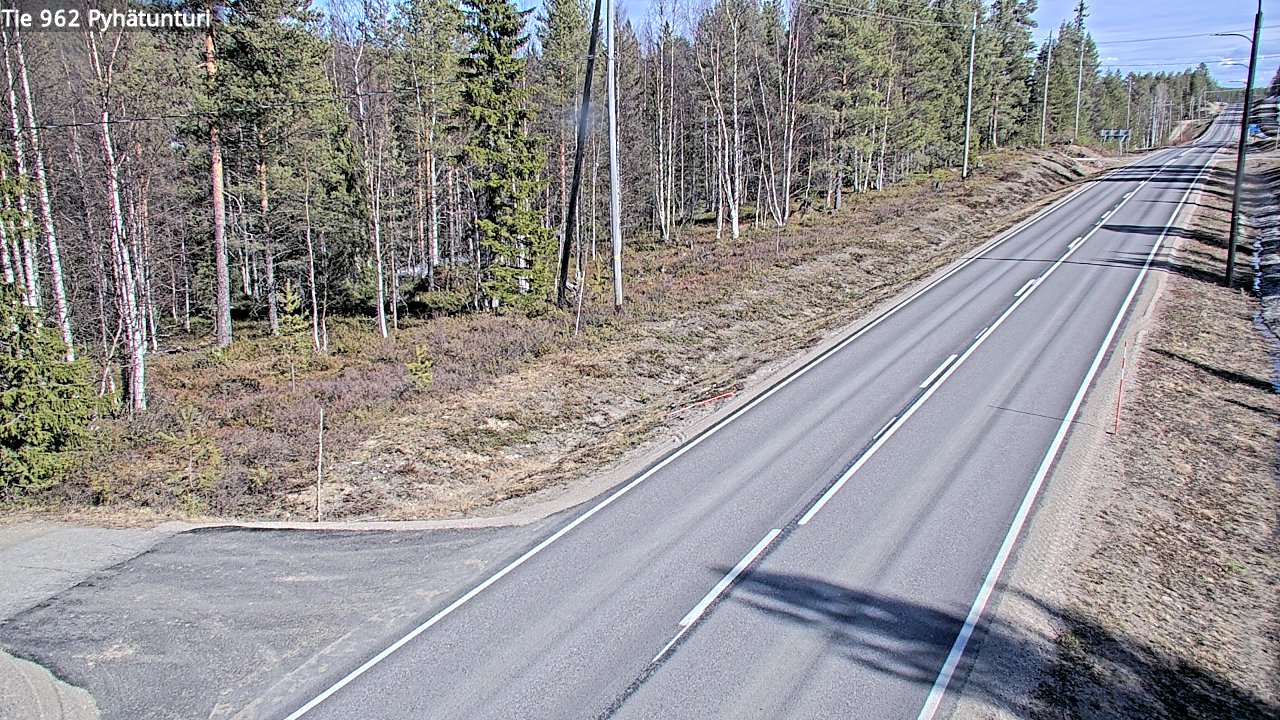 Weather Camera Image Väg 962 Pelkosenniemi Pyhätunturi, Pelkosenniemi, Lappi