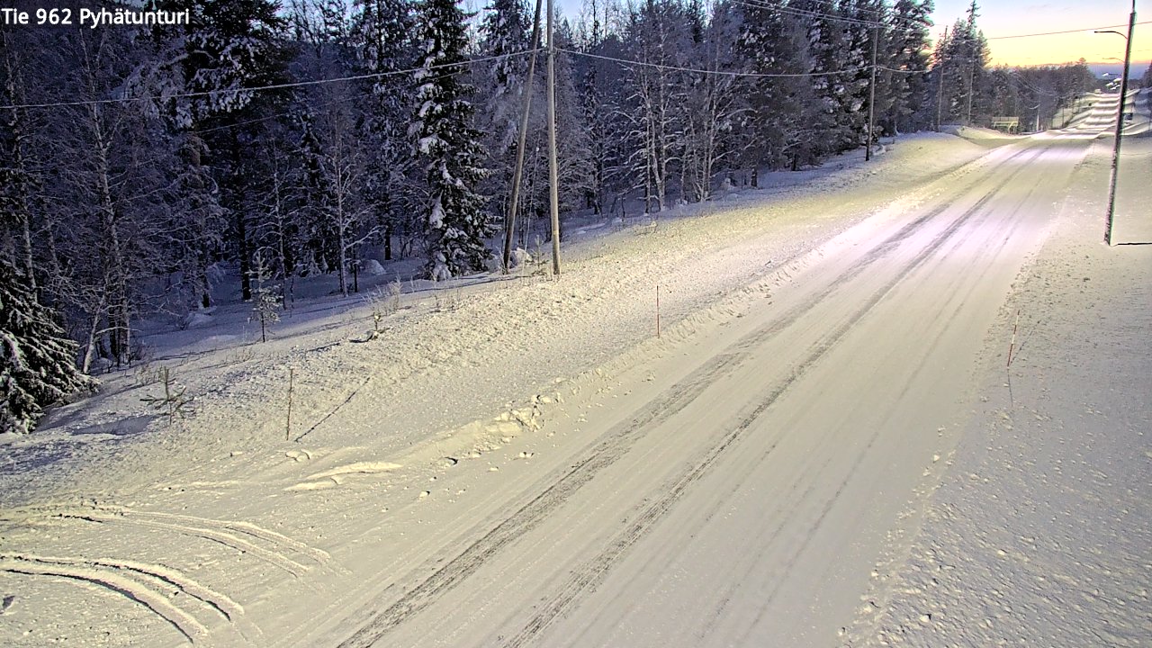 Weather Camera Image Road 962 Pelkosenniemi Pyhätunturi, Pelkosenniemi, Lappi