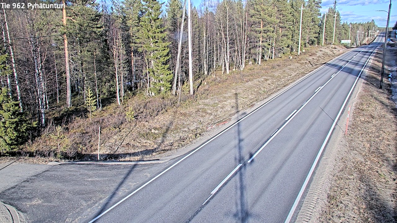 Weather Camera Image Väg 962 Pelkosenniemi Pyhätunturi, Pelkosenniemi, Lappi