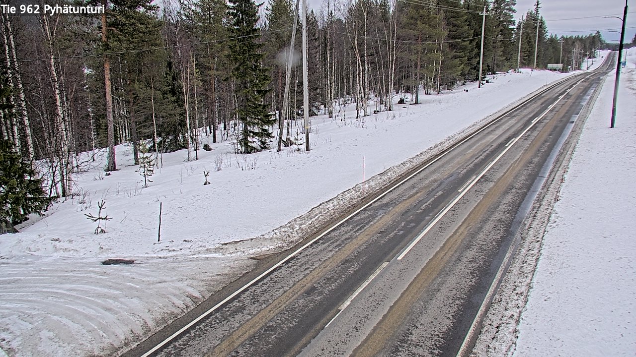 Weather Camera Image Väg 962 Pelkosenniemi Pyhätunturi, Pelkosenniemi, Lappi