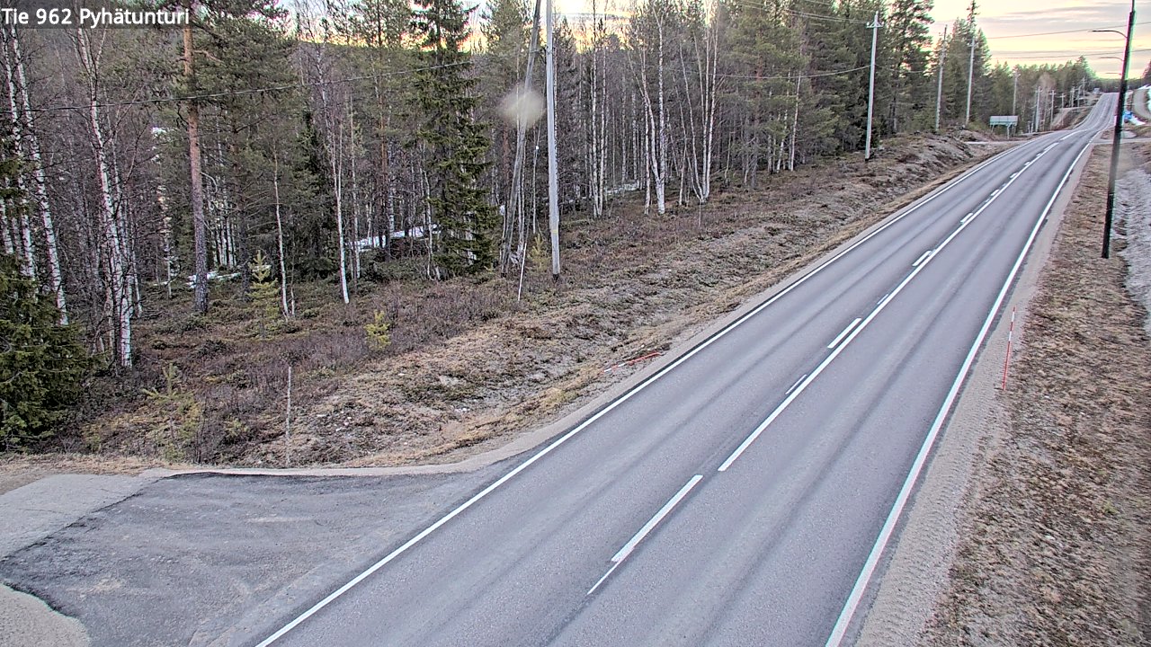 Weather Camera Image Väg 962 Pelkosenniemi Pyhätunturi, Pelkosenniemi, Lappi
