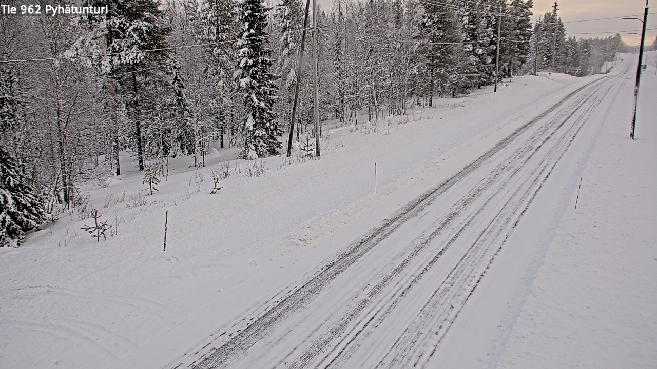 Weather Camera Image Road 962 Pelkosenniemi Pyhätunturi, Pelkosenniemi, Lappi