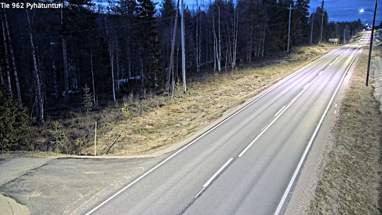 Weather Camera Image Väg 962 Pelkosenniemi Pyhätunturi, Pelkosenniemi, Lappi