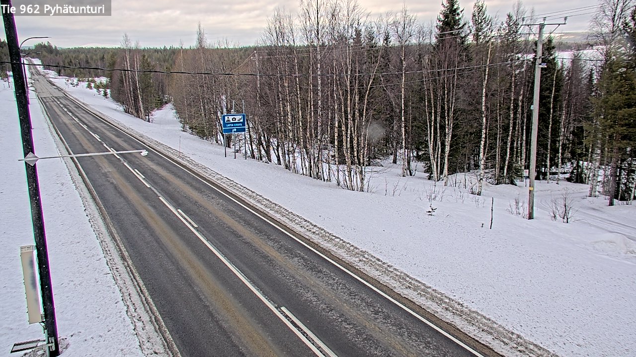 Weather Camera Image Road 962 Pelkosenniemi Pyhätunturi, Pelkosenniemi, Lappi
