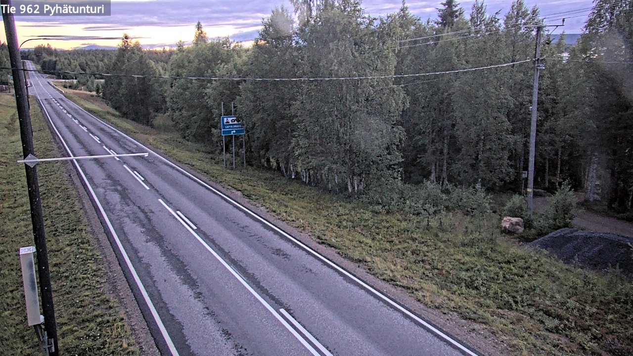 Weather Camera Image Road 962 Pelkosenniemi Pyhätunturi, Pelkosenniemi, Lappi