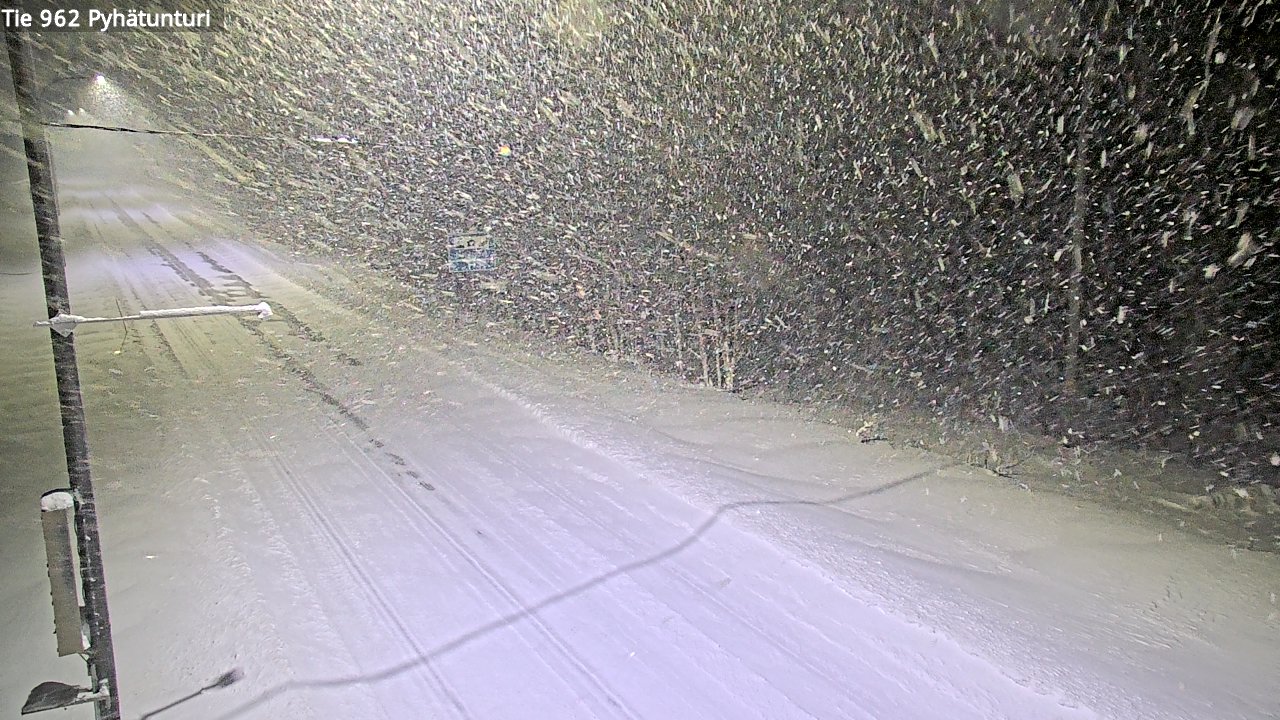 Weather Camera Image Road 962 Pelkosenniemi Pyhätunturi, Pelkosenniemi, Lappi