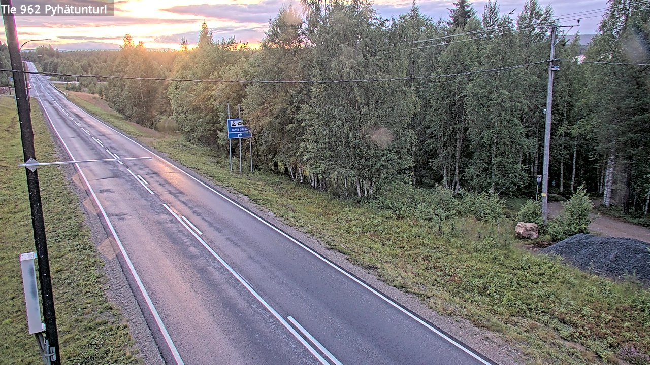 Weather Camera Image Road 962 Pelkosenniemi Pyhätunturi, Pelkosenniemi, Lappi