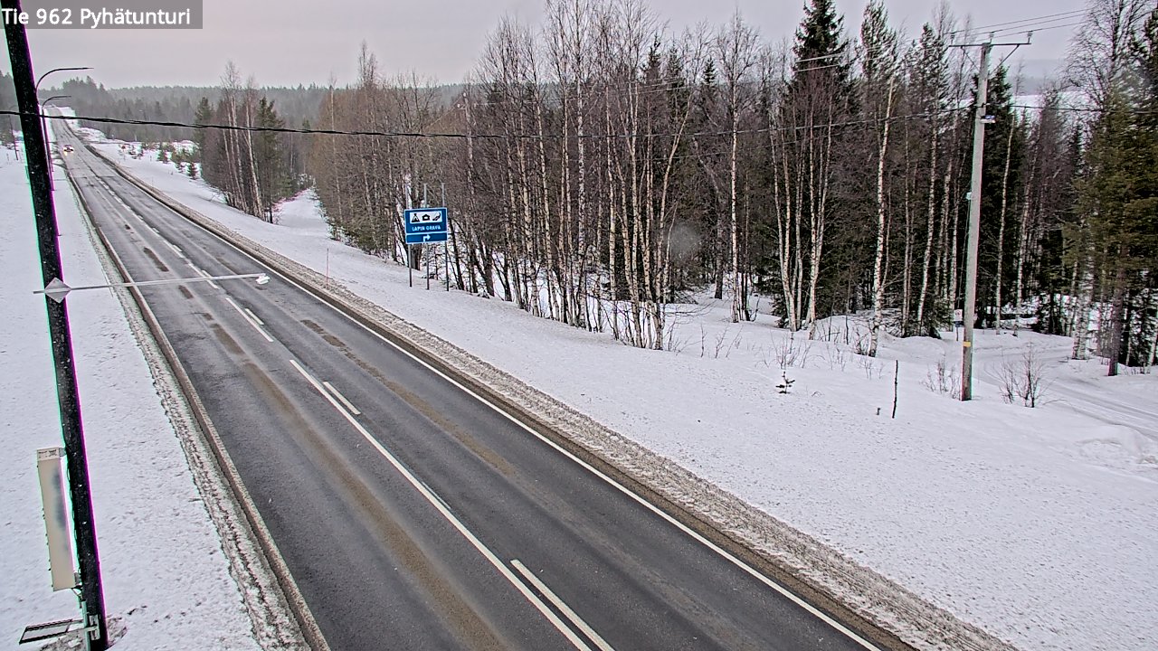 Weather Camera Image Road 962 Pelkosenniemi Pyhätunturi, Pelkosenniemi, Lappi