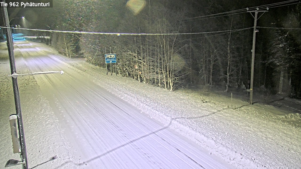 Weather Camera Image Road 962 Pelkosenniemi Pyhätunturi, Pelkosenniemi, Lappi
