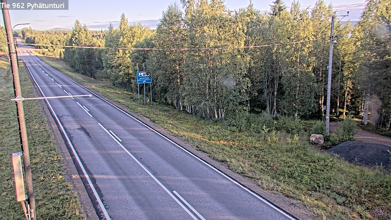 Weather Camera Image Road 962 Pelkosenniemi Pyhätunturi, Pelkosenniemi, Lappi