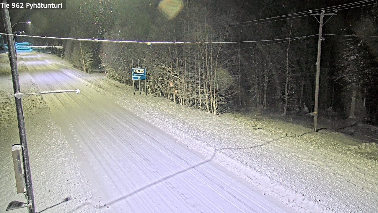 Weather Camera Image Road 962 Pelkosenniemi Pyhätunturi, Pelkosenniemi, Lappi