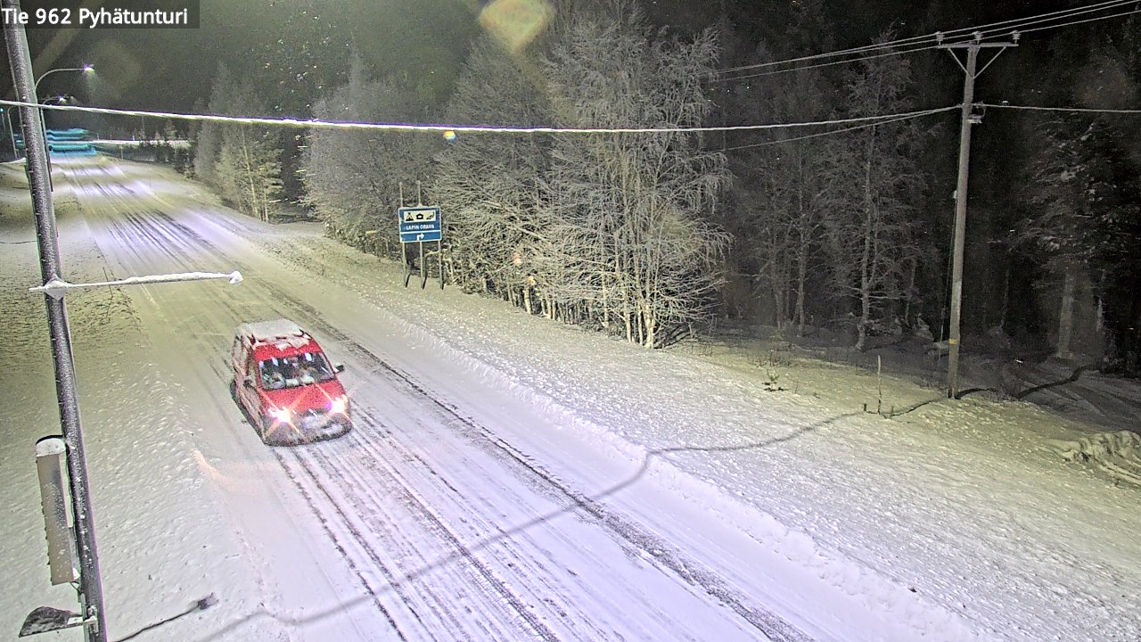 Weather Camera Image Väg 962 Pelkosenniemi Pyhätunturi, Pelkosenniemi, Lappi