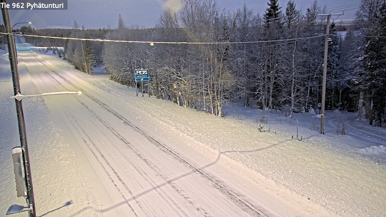 Weather Camera Image Road 962 Pelkosenniemi Pyhätunturi, Pelkosenniemi, Lappi
