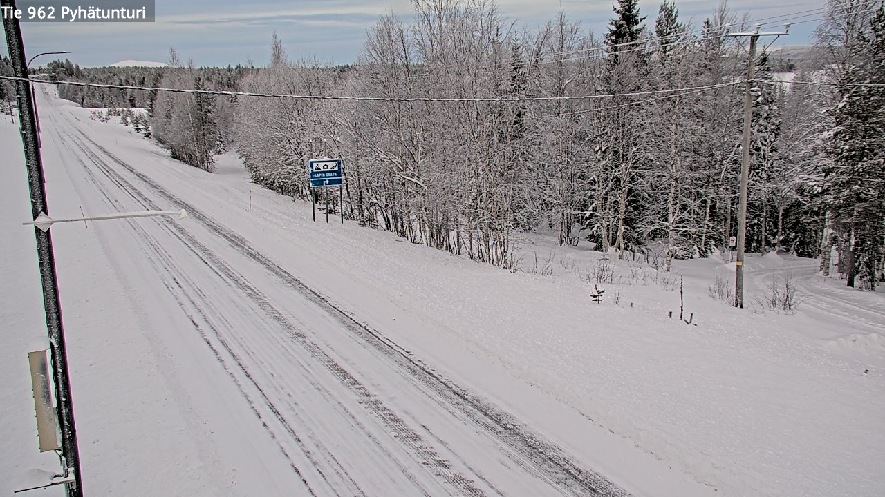Weather Camera Image Road 962 Pelkosenniemi Pyhätunturi, Pelkosenniemi, Lappi