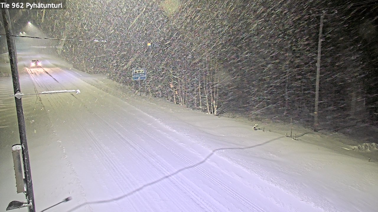 Weather Camera Image Road 962 Pelkosenniemi Pyhätunturi, Pelkosenniemi, Lappi
