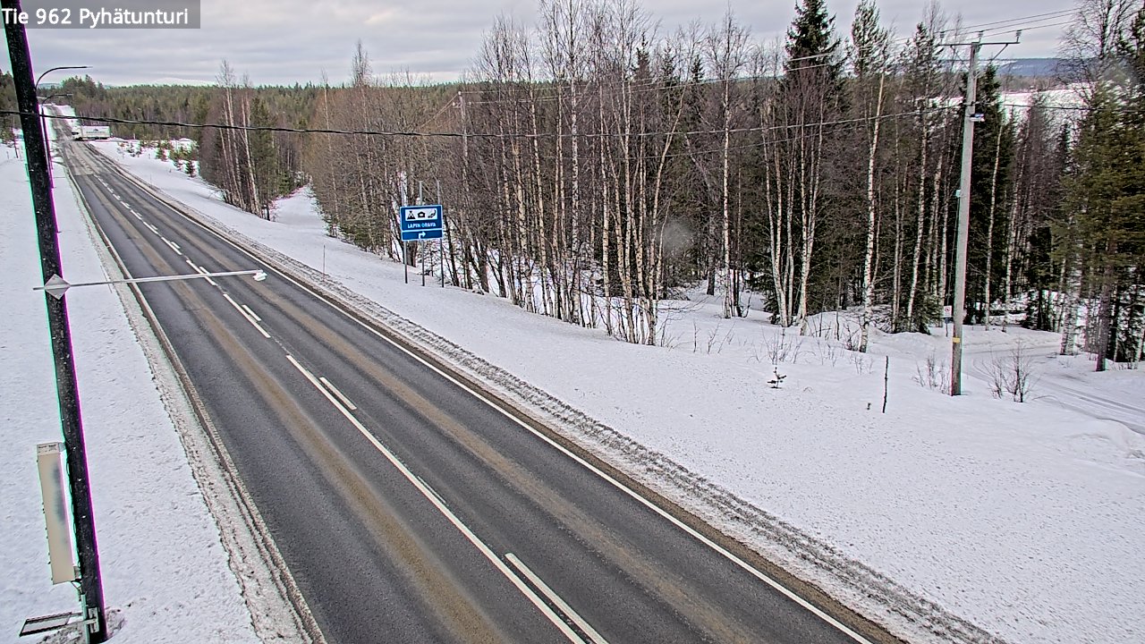Weather Camera Image Road 962 Pelkosenniemi Pyhätunturi, Pelkosenniemi, Lappi