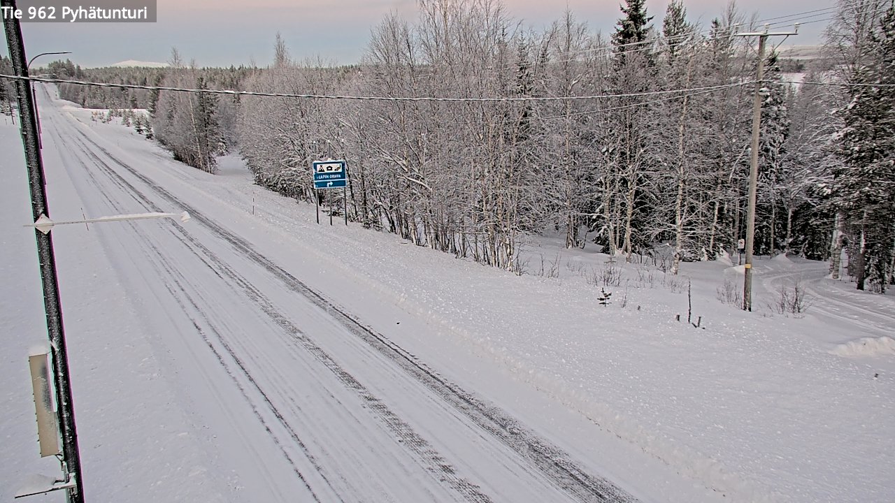 Weather Camera Image Road 962 Pelkosenniemi Pyhätunturi, Pelkosenniemi, Lappi
