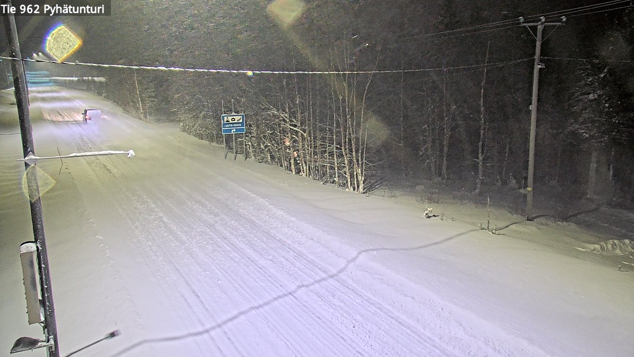 Weather Camera Image Road 962 Pelkosenniemi Pyhätunturi, Pelkosenniemi, Lappi