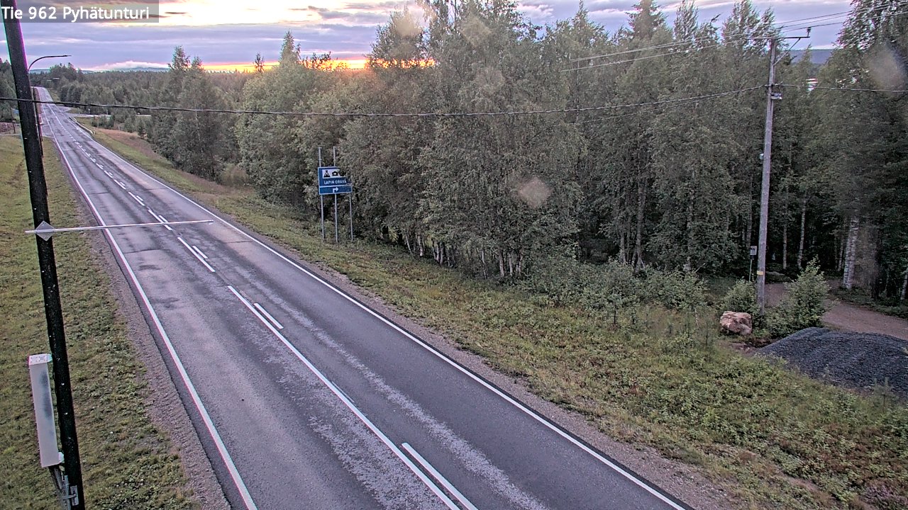 Weather Camera Image Road 962 Pelkosenniemi Pyhätunturi, Pelkosenniemi, Lappi