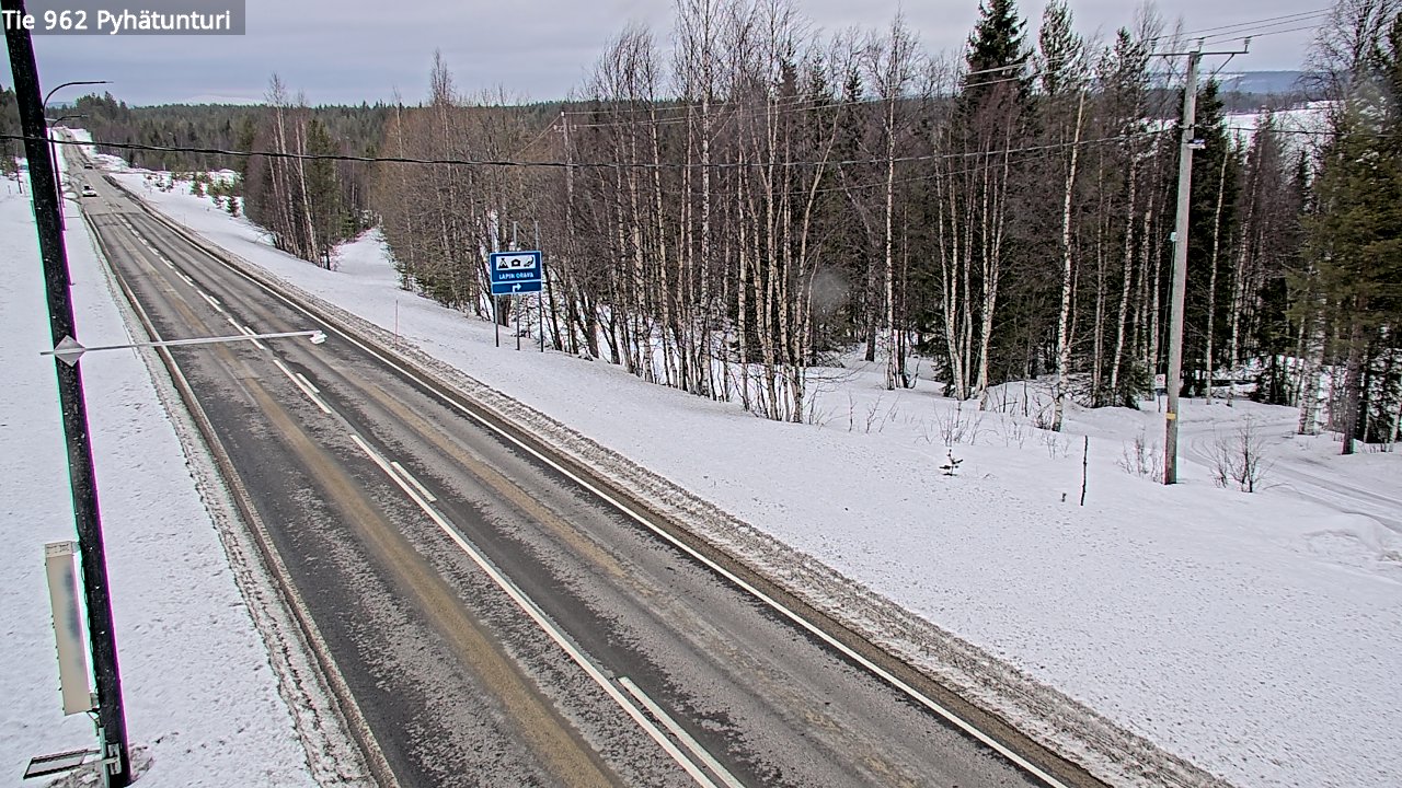 Weather Camera Image Road 962 Pelkosenniemi Pyhätunturi, Pelkosenniemi, Lappi