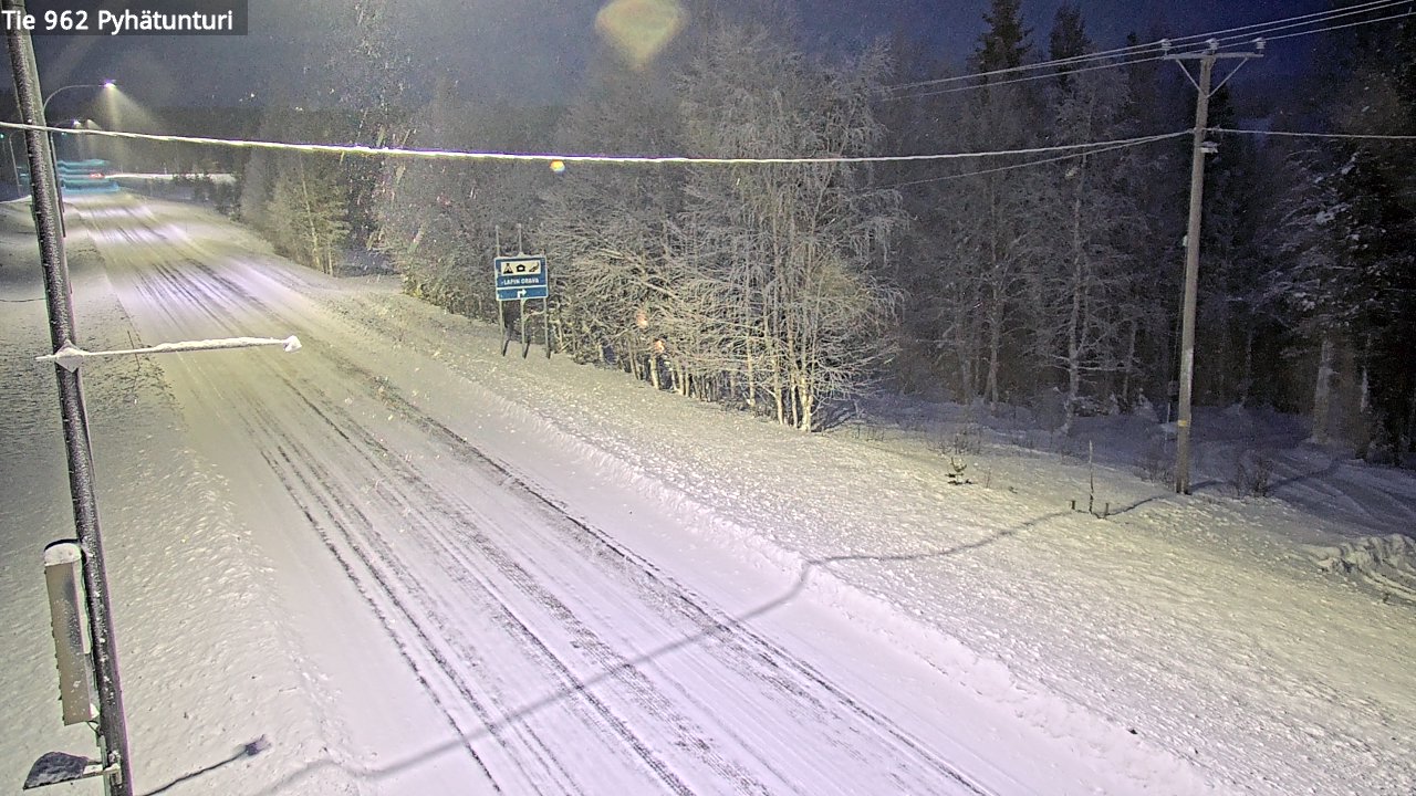 Weather Camera Image Väg 962 Pelkosenniemi Pyhätunturi, Pelkosenniemi, Lappi