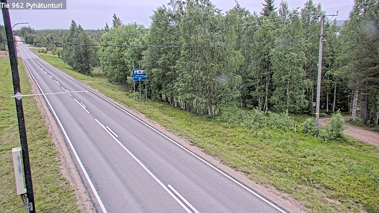 Weather Camera Image Väg 962 Pelkosenniemi Pyhätunturi, Pelkosenniemi, Lappi