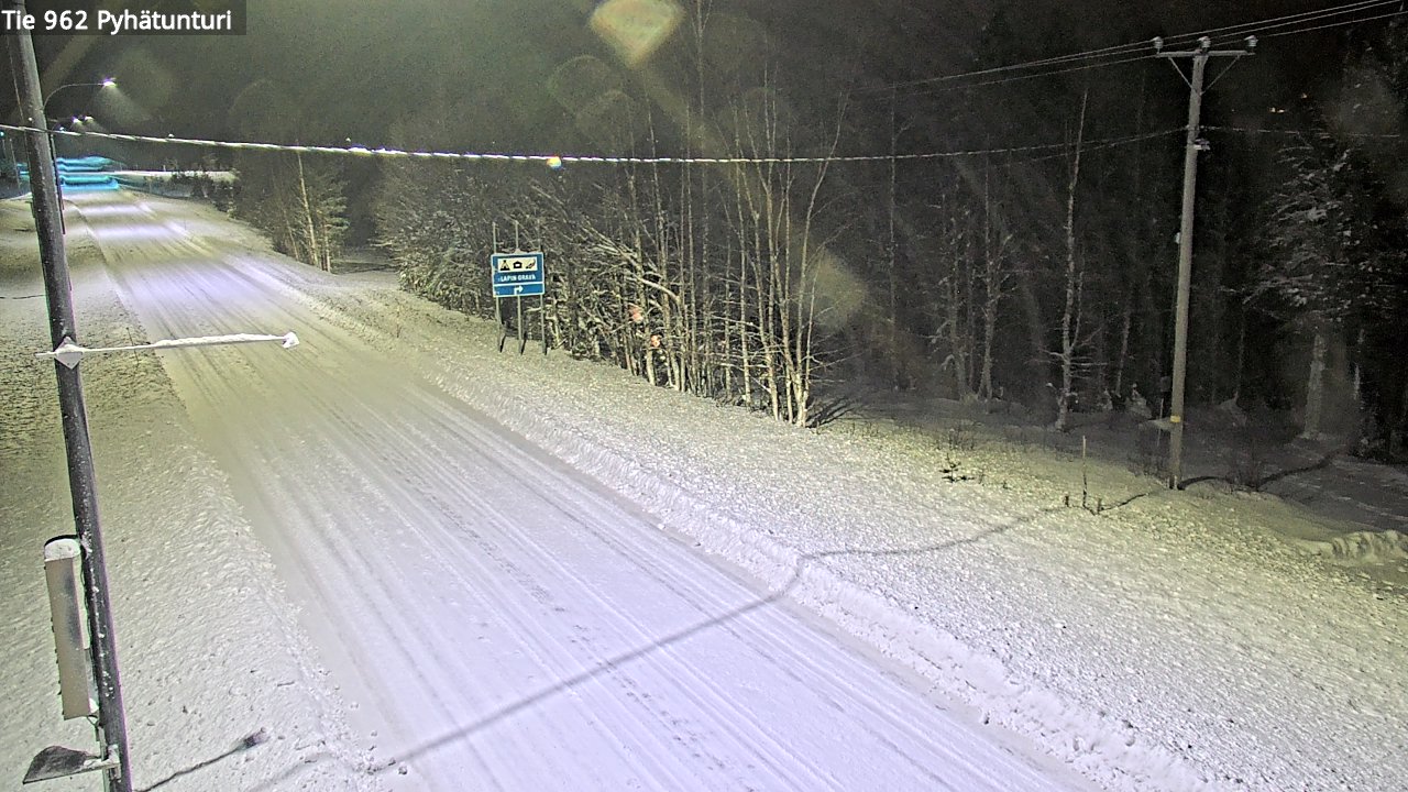 Weather Camera Image Road 962 Pelkosenniemi Pyhätunturi, Pelkosenniemi, Lappi